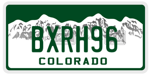 BXRH96 license plate in Colorado