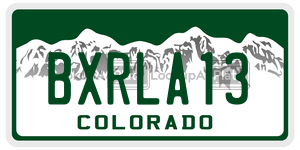 BXRLA13  license plate in CO