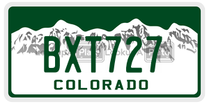 BXT727  license plate in CO
