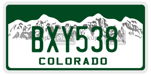 BXY538 license plate in Colorado