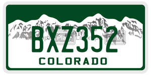 BXZ352  license plate in CO