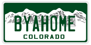BYAHOME  license plate in CO