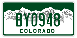 BYO948  license plate in CO