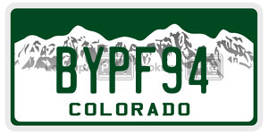 BYPF94  license plate in CO