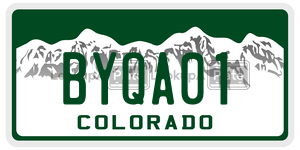 BYQA01  license plate in CO