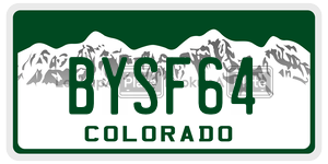BYSF64 license plate in Colorado
