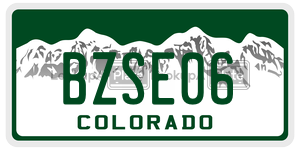 BZSE06  license plate in CO