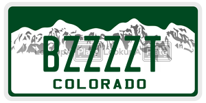 BZZZZT  license plate in CO