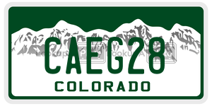 CAEG28  license plate in CO