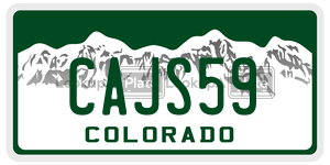 CAJS59  license plate in CO