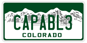 CAPABL3 license plate in Colorado