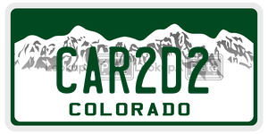 CAR2D2  license plate in CO