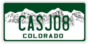 CASJ08  license plate in CO