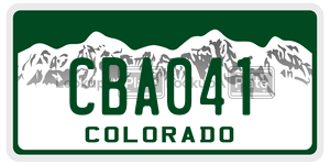CBA041 license plate in Colorado