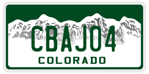 CBAJ04  license plate in CO