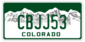 CBJJ53  license plate in CO