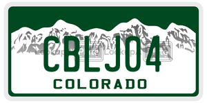 CBLJ04 license plate in Colorado