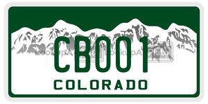 CBOO1  license plate in CO