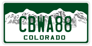 CBWA88  license plate in CO
