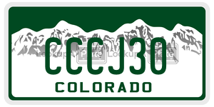CCCJ30 license plate in Colorado