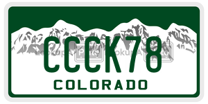 CCCK78 license plate in Colorado