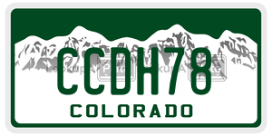 CCDH78 license plate in Colorado