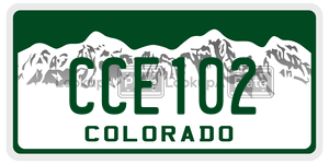 CCE-102  license plate in CO