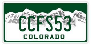 CCFS53  license plate in CO