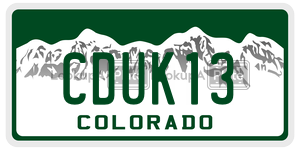 CDUK13  license plate in CO