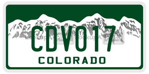 CDV017  license plate in CO