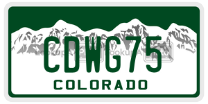 CDWG75  license plate in CO