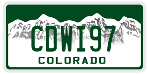 CDWI97  license plate in CO