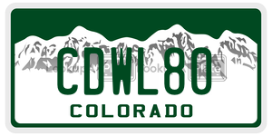 CDWL80  license plate in CO