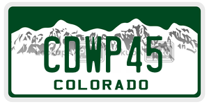 CDWP45  license plate in CO