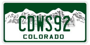 CDWS92  license plate in CO