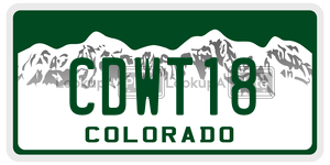 CDWT18  license plate in CO