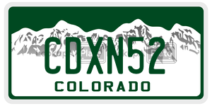 CDXN52  license plate in CO
