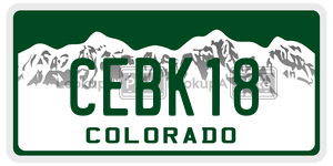 CEBK18  license plate in CO