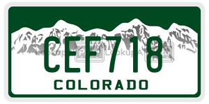 CEF718  license plate in CO