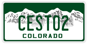 CEST02  license plate in CO