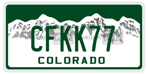 CFKK77 license plate in Colorado