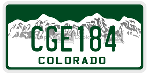 CGE184  license plate in CO