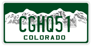 CGHQ51  license plate in CO