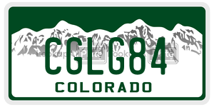 CGLG84  license plate in CO