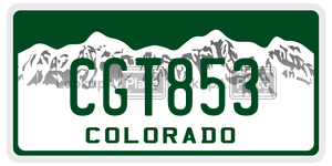CGT853  license plate in CO