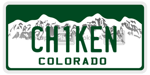 CH1KEN  license plate in CO