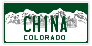 CH1NA  license plate in CO