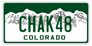 CHAK48 license plate in Colorado