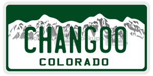 CHANGOO  license plate in CO