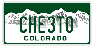 CHE3TO license plate in Colorado